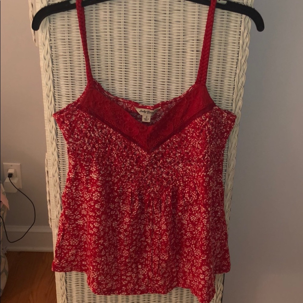 Red Floral Tank Top